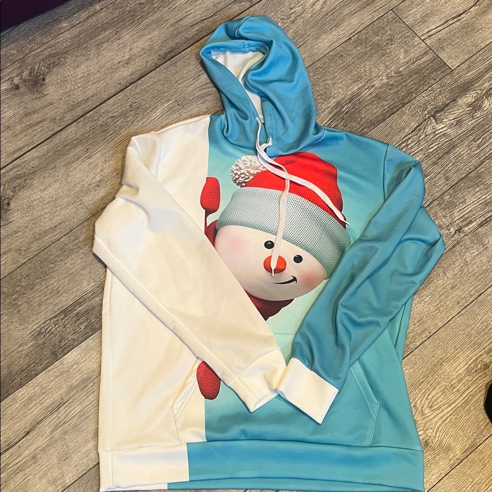 SNOWMAN HOODIE 3X WINTER  LIGHTWEIGHT...WILL BRING SMILES!